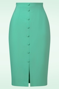 Glamour Bunny Business Babe - Rose Lee Pencil Skirt en Menthe 3