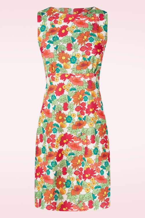 Vintage Chic for Topvintage - Betty Flower Dress in Orange and Green 