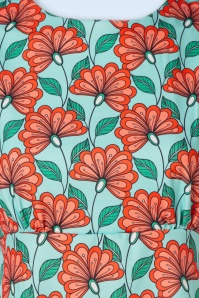 Vintage Chic for Topvintage - Betty Floral Dress in Turquoise and Orange 3