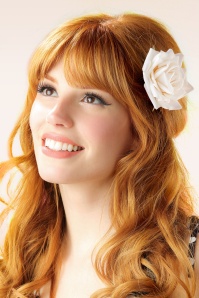 Lady Luck's Boutique - 50s Bernie Rose Hair Clip in Cream