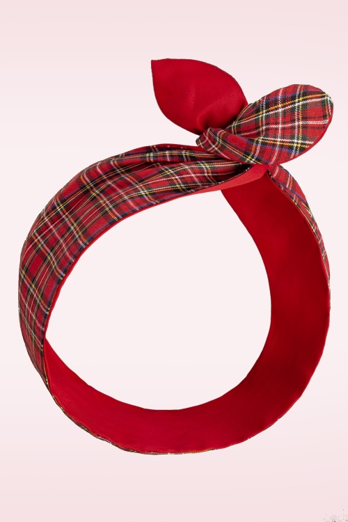 Be Bop a Hairbands - 50s Tartan Hair Scarf in Red