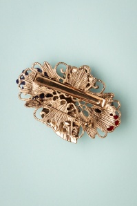 Lovely - Freda Flower Cluster haarclip en broche in goud en multi 3