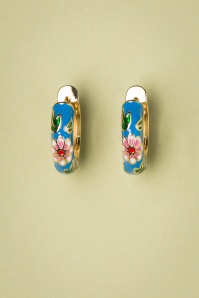 Day&Eve by Go Dutch Label - Boucles d'oreilles My Flower Années 60 en Bleu 2