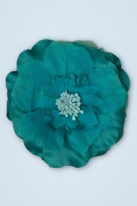 Urban Hippies - 70s Big Flower Corsage in Turquoise 2