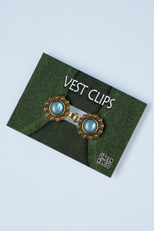 Urban Hippies - Vest Clips in Gold and Fjord Blue 3