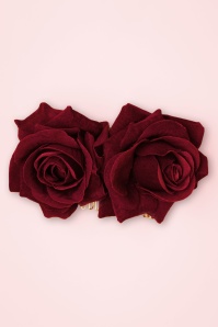 Banned Retro - 50s Be My Valentine Hairpin in Burgundy 2