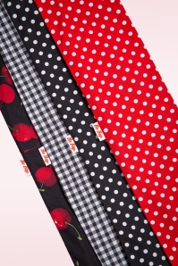 Be Bop a Hairbands - 50s I Want Cherries And Polkadots In My Hair Scarf in Black 5