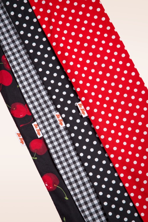 Be Bop a Hairbands - 50s I Want Polkadots In My Hair Scarf in Black 5