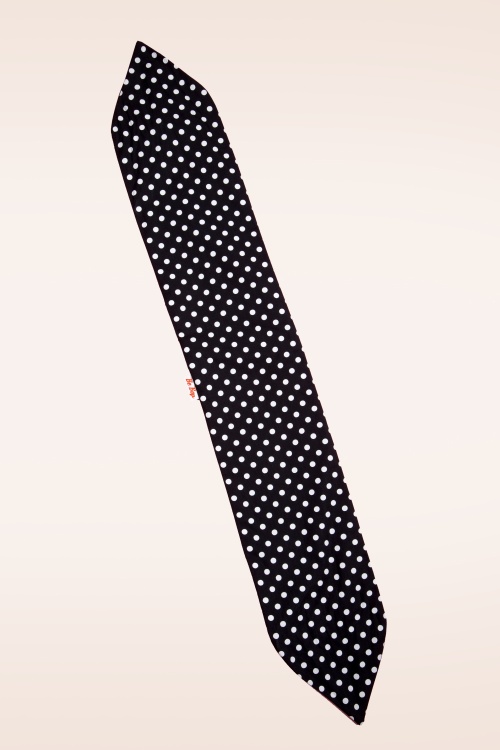 Be Bop a Hairbands - 50s I Want Polkadots In My Hair Scarf in Black 3