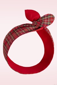 Be Bop a Hairbands - 50s Tartan Hair Scarf in Red