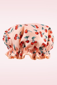 The Vintage Cosmetic Company - White Polkadot Haarturban in Rosa