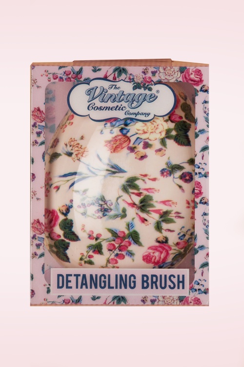 The Vintage Cosmetic Company - Detangling Floral Brush in Ivory 3