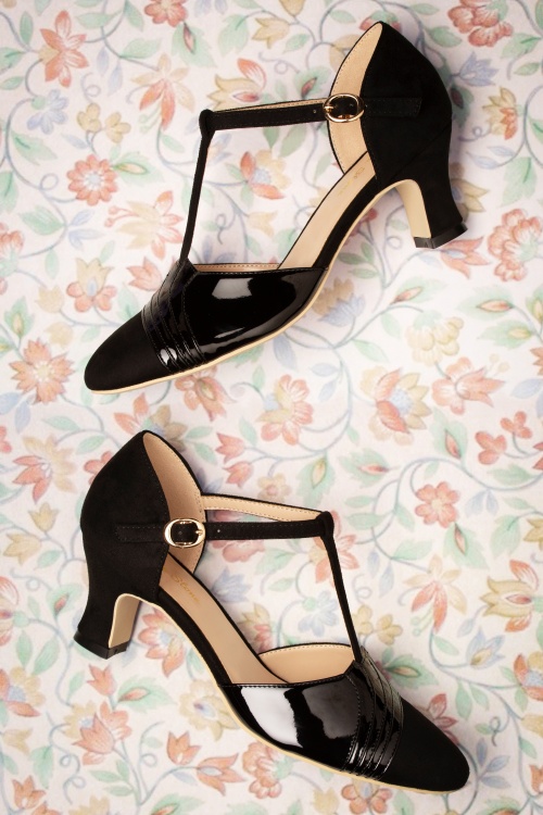 Charlie Stone - New York Luxe Pumps Années 40 en Noir 3