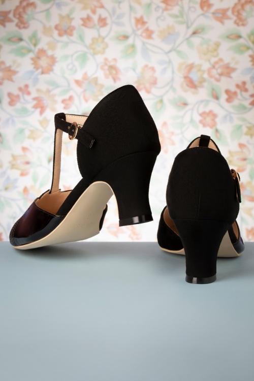 Charlie Stone - New York Luxe Pumps Années 40 en Noir 4