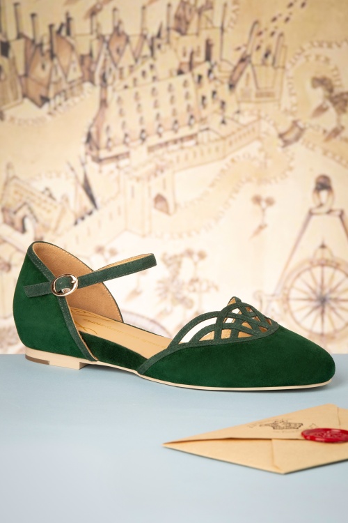 Charlie Stone - 50s Serpente Flats in Emerald Green 4