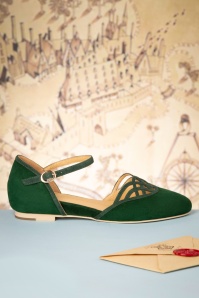 Charlie Stone - 50s Serpente Flats in Emerald Green