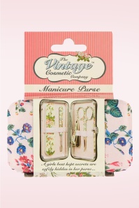 The Vintage Cosmetic Company - Floral Manicure Purse in Pink 2