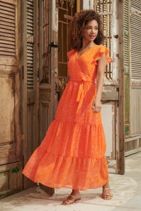 Smashed Lemon - Robe longue Ivy en orange