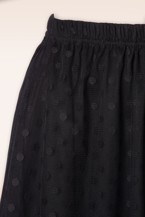 Vintage Chic for Topvintage - Delphi polkadot mesh rok in zwart 5