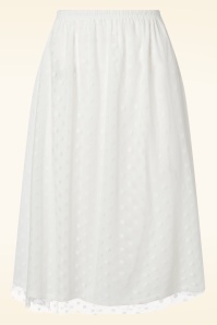 Vintage Chic for Topvintage - Delphi Polkadot Mesh Skirt in White 3