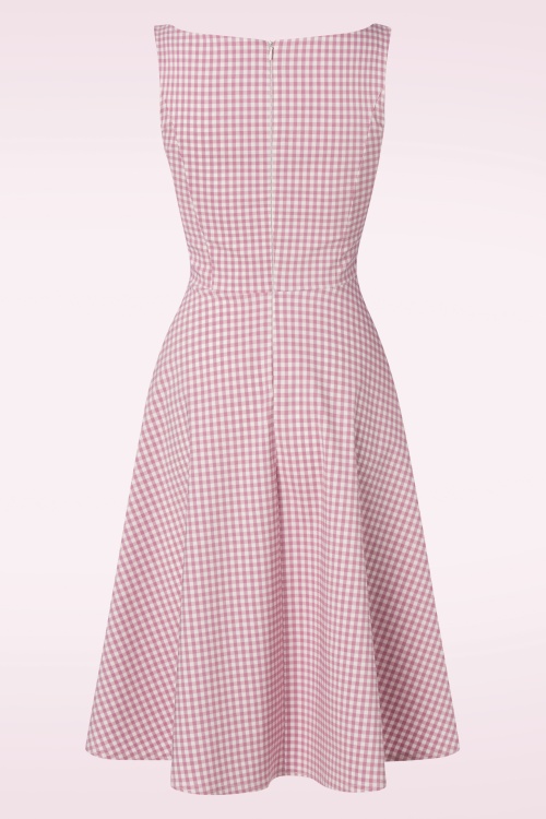 Vintage Chic for Topvintage - Nena swing jurk in gingham roze 2