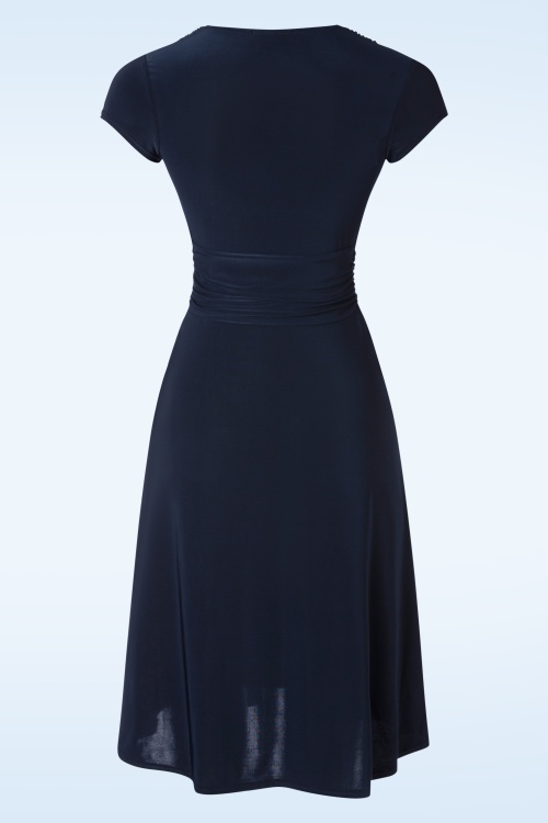 Vintage Chic for Topvintage - Suki Knotted Swing Dress in Navy 2