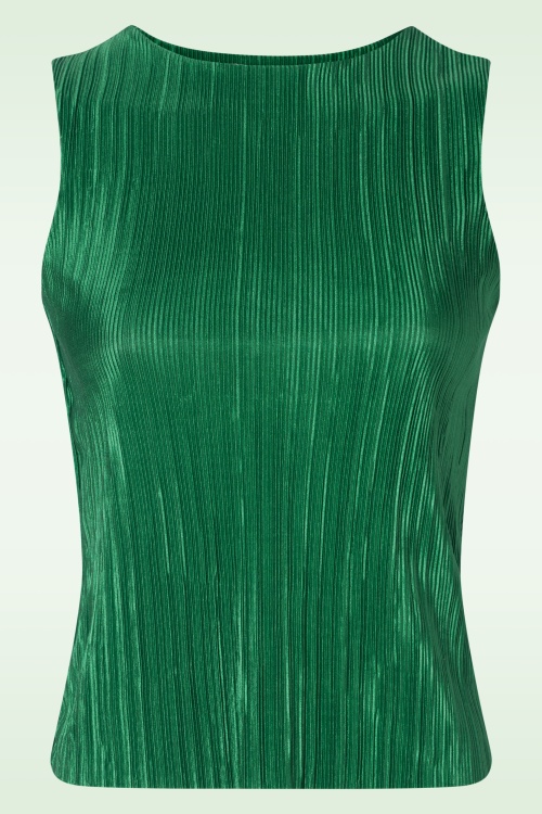 Vintage Chic for Topvintage - Haut plissé Clara en vert