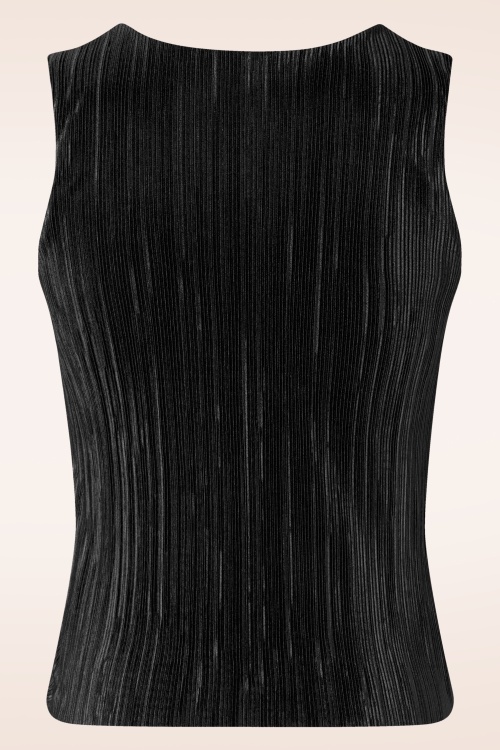 Vintage Chic for Topvintage - Haut plissé Clara en noir 2
