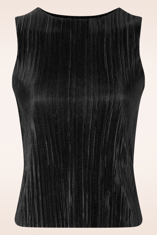 Vintage Chic for Topvintage - Clara Pleated Top in Black 2