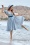 Miss Candyfloss - Meredith Lee Striped swing jurk in marineblauw en wit