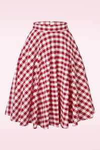 Banned Retro - Row Boat Date Check Swing rok in rood 2
