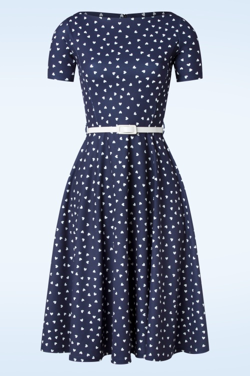 Vintage Chic for Topvintage - Hilly Hearts Swing Dress in Navy
