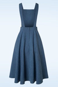 Banned Retro - Book Smart overgooier swing-jurk in blauw 2