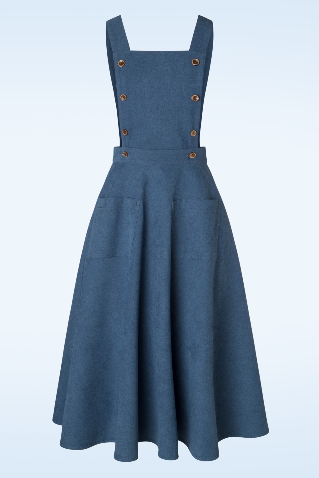 Banned Retro Book Smart Pinafore Swing Dress in Blue | Topvintage