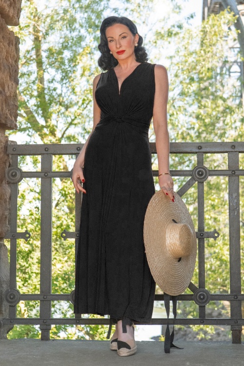 Surkana - Jasmine maxi jurk in zwart