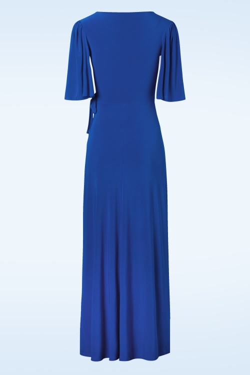 Vintage Chic for Topvintage - Norah maxi jurk in korenbloem blauw 2