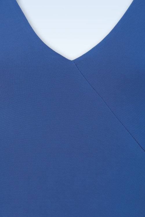 Vintage Chic for Topvintage - Norah maxi jurk in korenbloem blauw 3