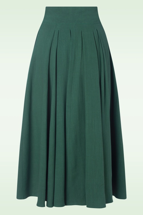 Miss Candyfloss - Brodie May Swing Skirt in Dark Green 2