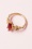 Topvintage Boutique Collection - Queen off duty ring in goud en rood  2