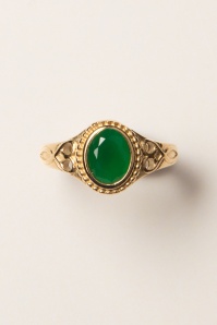 Topvintage Boutique Collection - Selflove ring in goud en groen