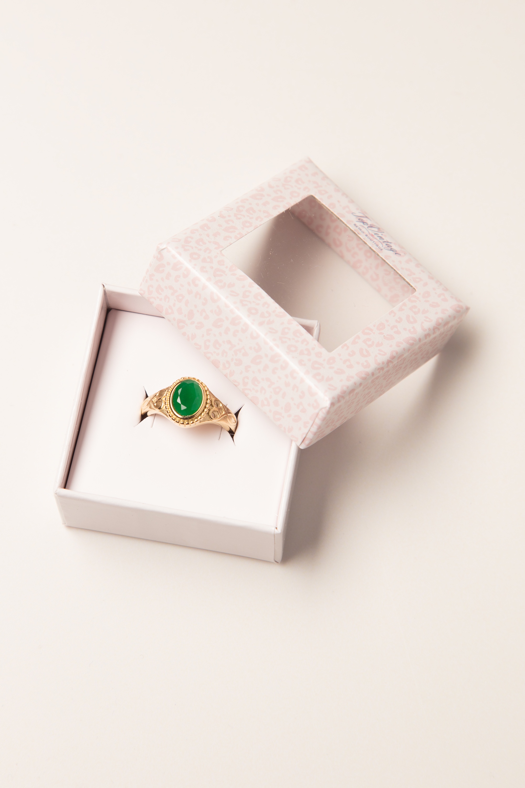 Topvintage Boutique Collection - Selflove ring in goud en groen 3