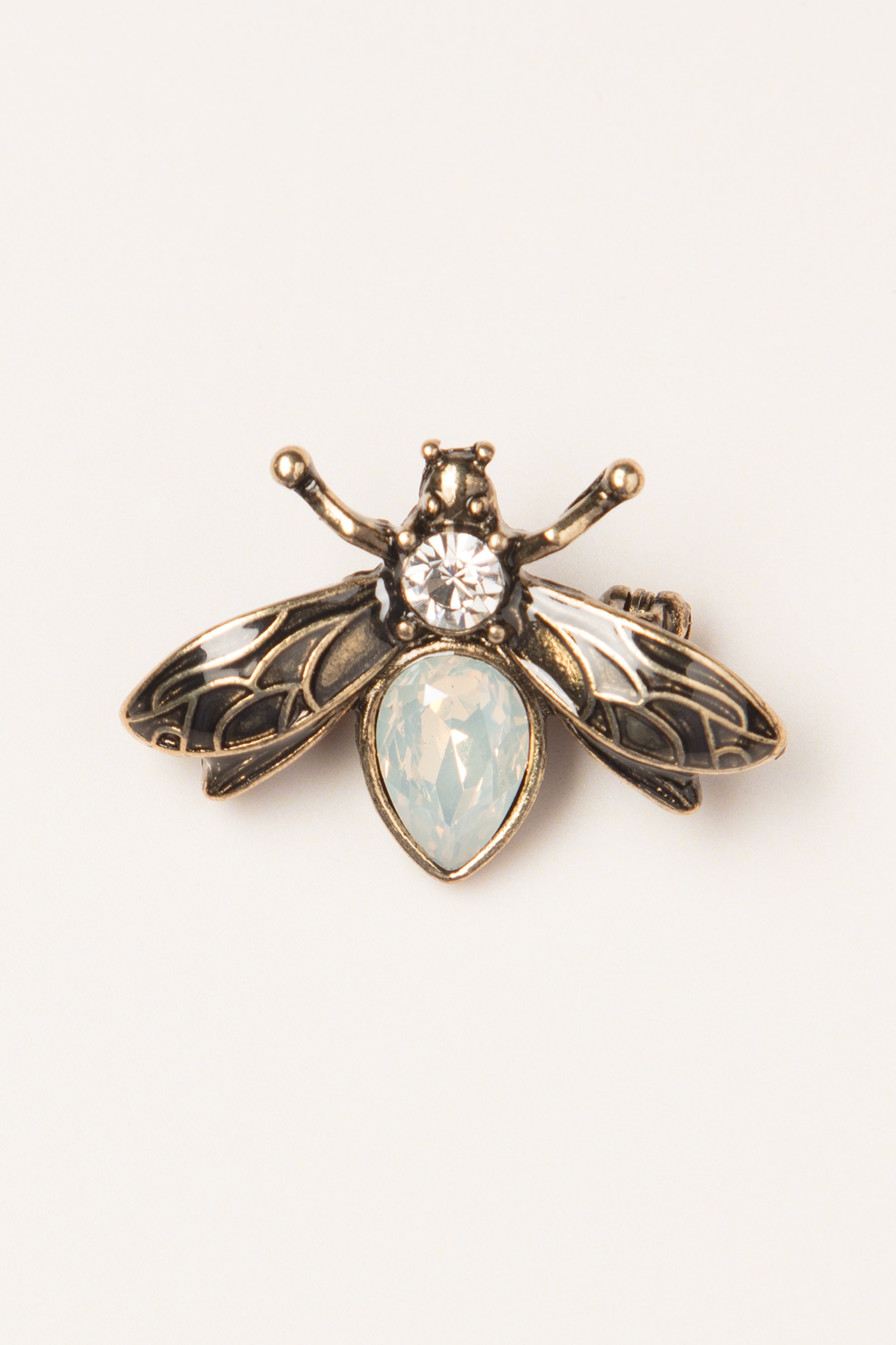 Lovely - Kristallen insectenbroche in goud