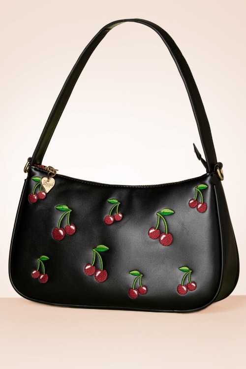 Banned Retro - Wild Cherry Handbag in Black