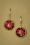 Urban Hippies - 60s Goldplated Dried Flower Dot Earrings in Red 2