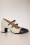 La Veintinueve - Marcela Leather Block Heel Pumps in Beige and Black 3