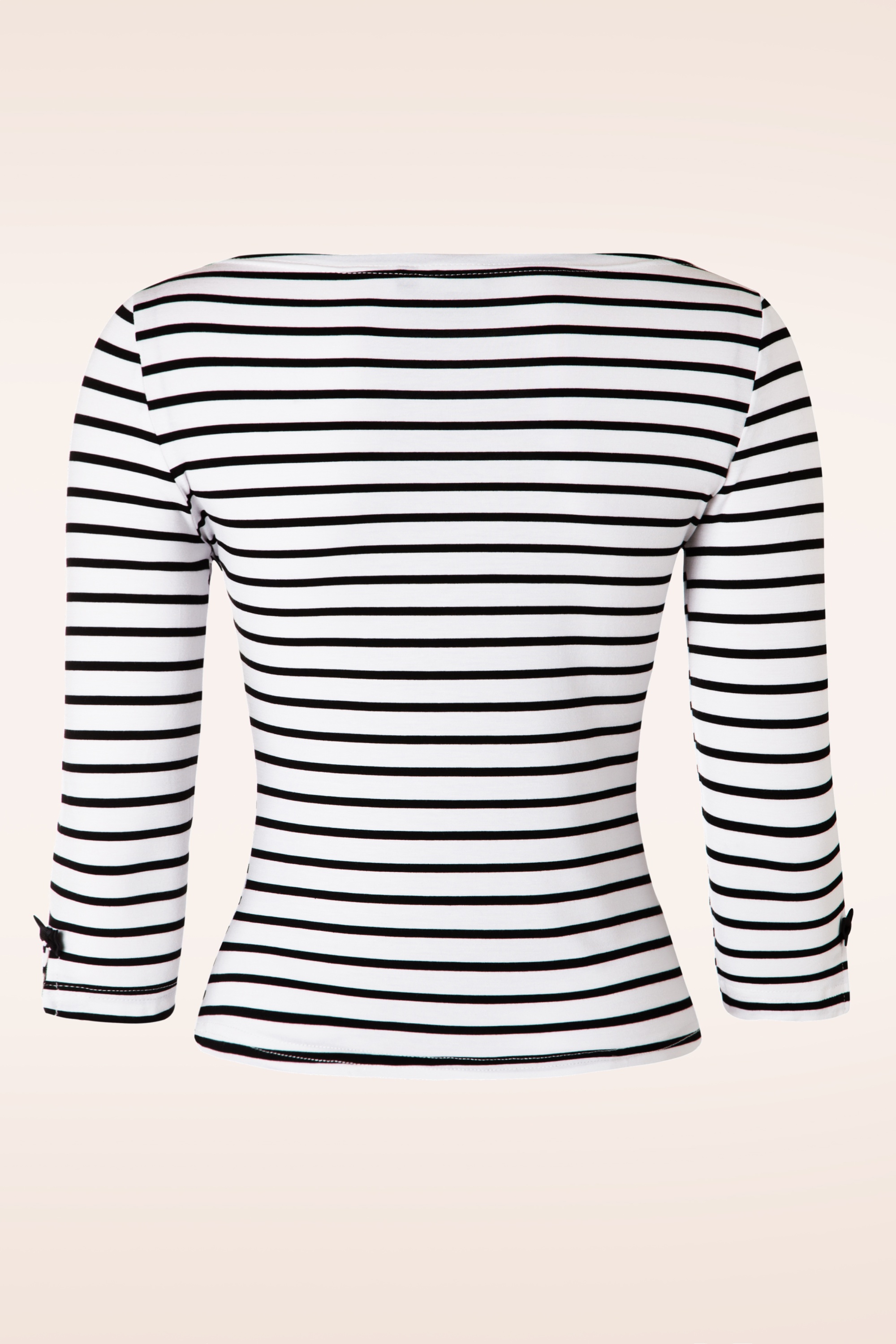 Banned Retro - Moderne Love Stripes Top in wit en zwart 2