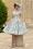 Topvintage Boutique Collection - Exclusivité TopVintage ~ Joliena Swing Dress Années 50 en Blanc et Bleu