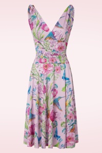 Vintage Chic for Topvintage - Grecian Floral Swing Dress in Bright Pink