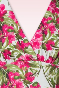 Vintage Chic for Topvintage - Miley Floral Swing Dress in White and Fuchsia  3