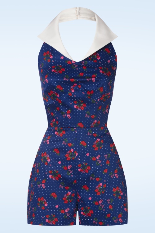  - Lola Mixed Berries playsuit in navyblauw